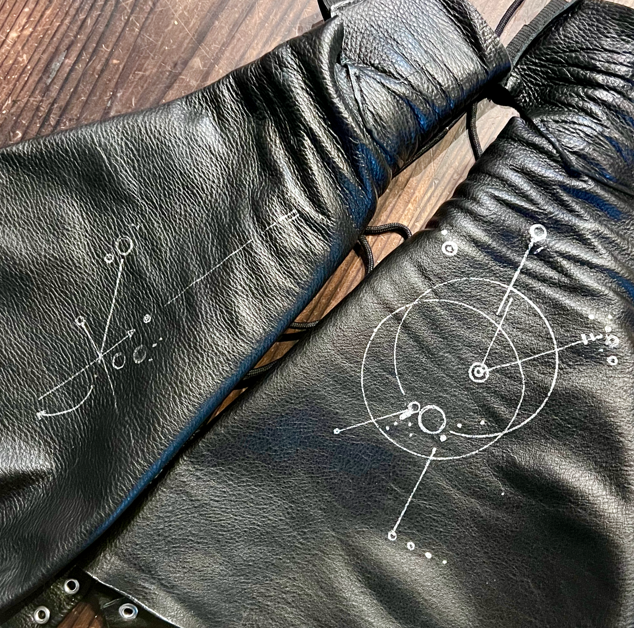 leather gaiters for "dearly undeparted"