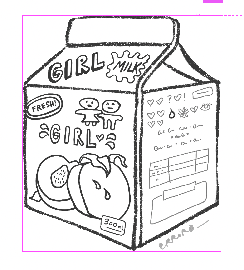 girl milk sketch