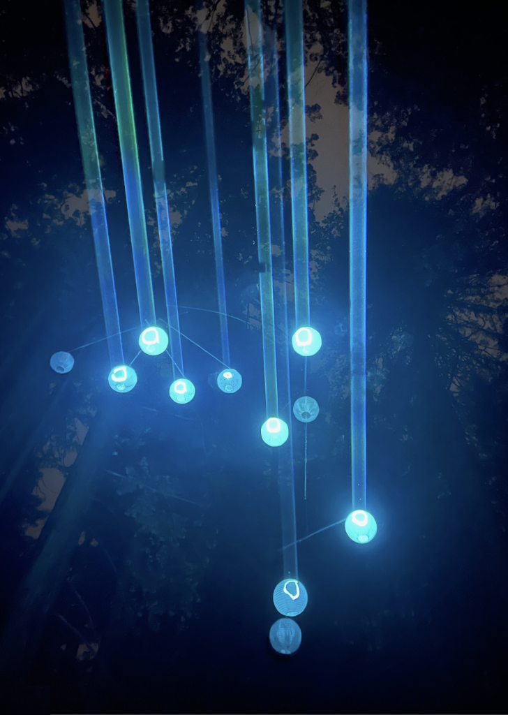 laser orbs lighting for eostre 2024