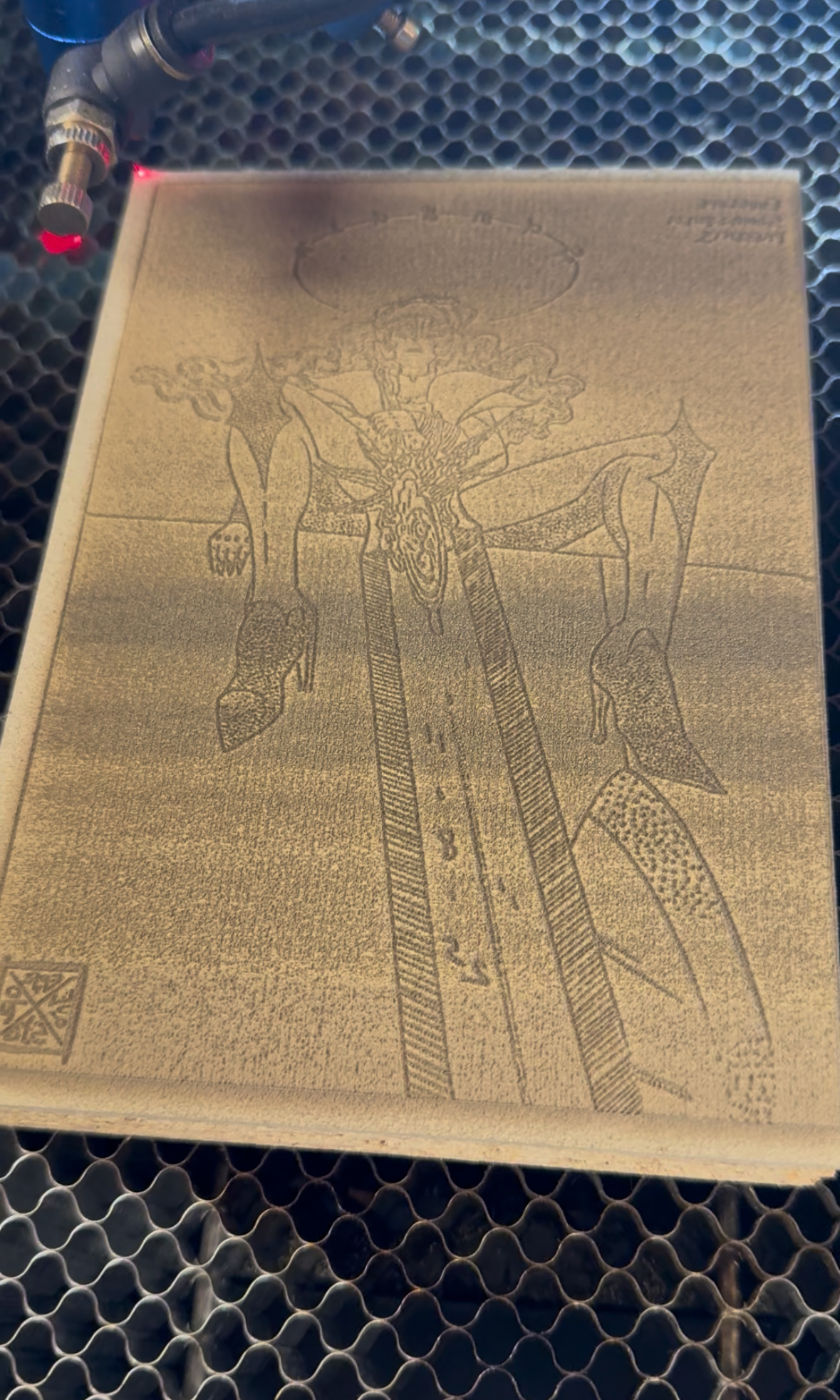 Lasercut to blockprint process for Slit/Sword